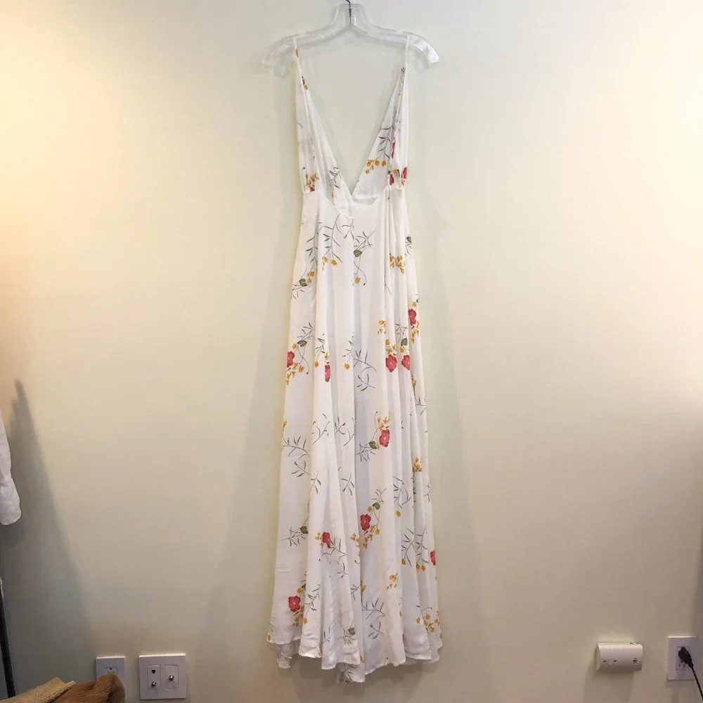 Capulet White Floral V Neck Backless Adjustable Bohemian Wrap Maxi Dress XS NWT - Picture 7 of 13